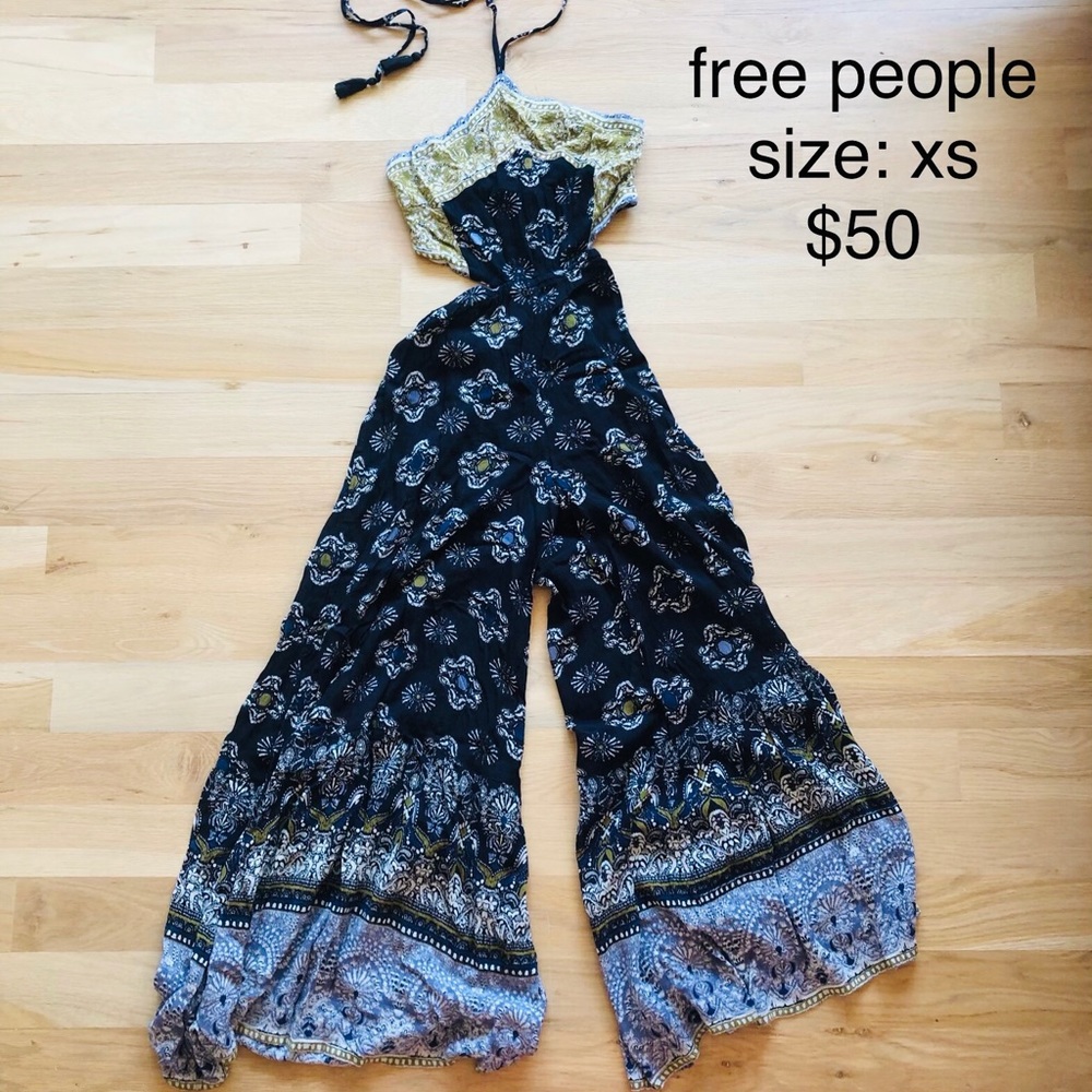 free people patterned jumpsuit